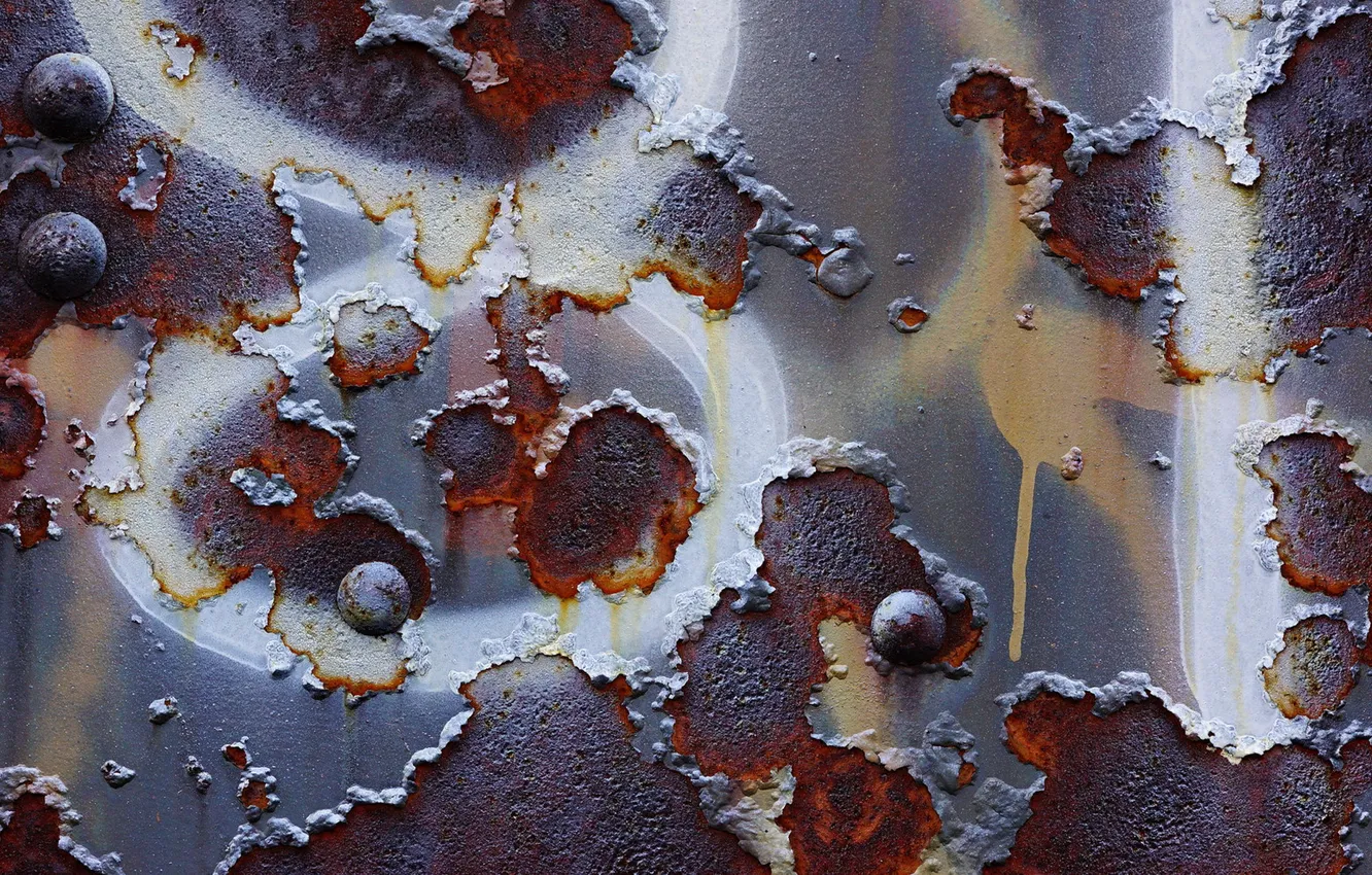 Photo wallpaper metal, paint, rust