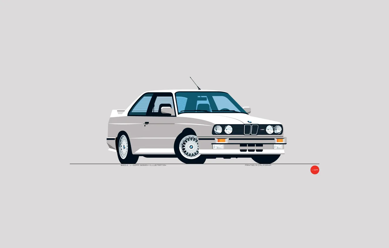 Photo wallpaper Auto, Figure, White, BMW, Machine, BMW, Art, BMW M3