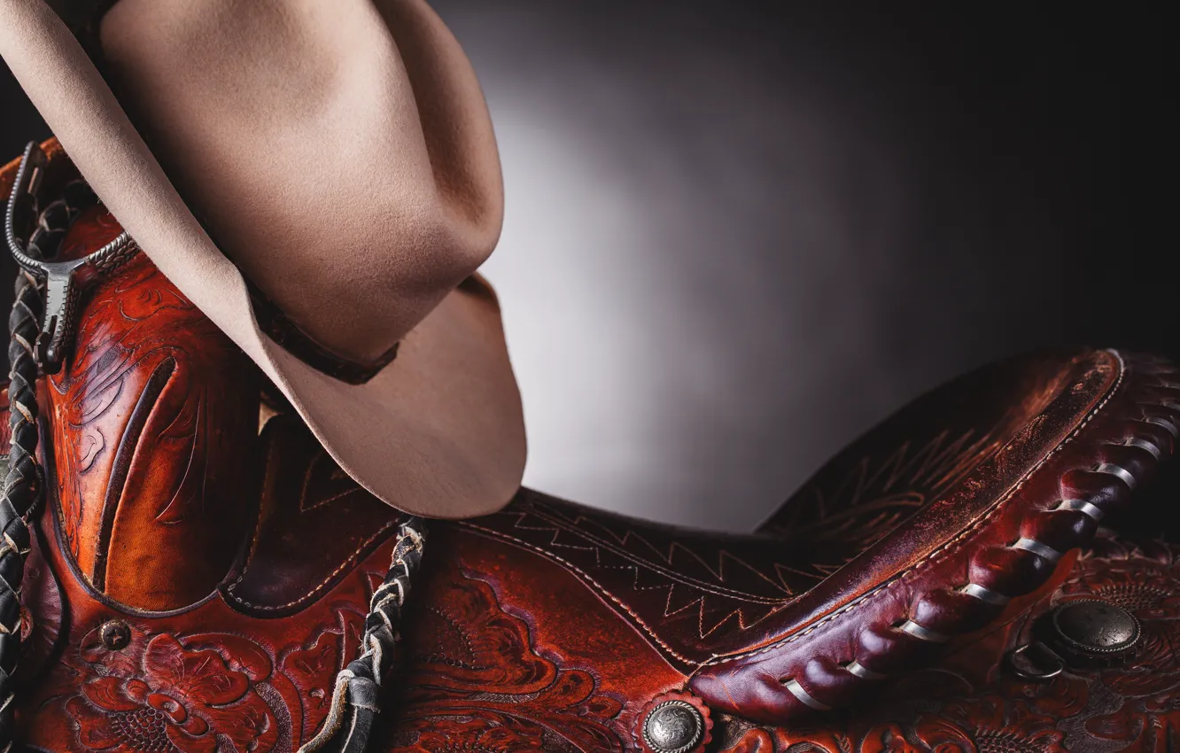 Photo wallpaper macro, hat, saddle