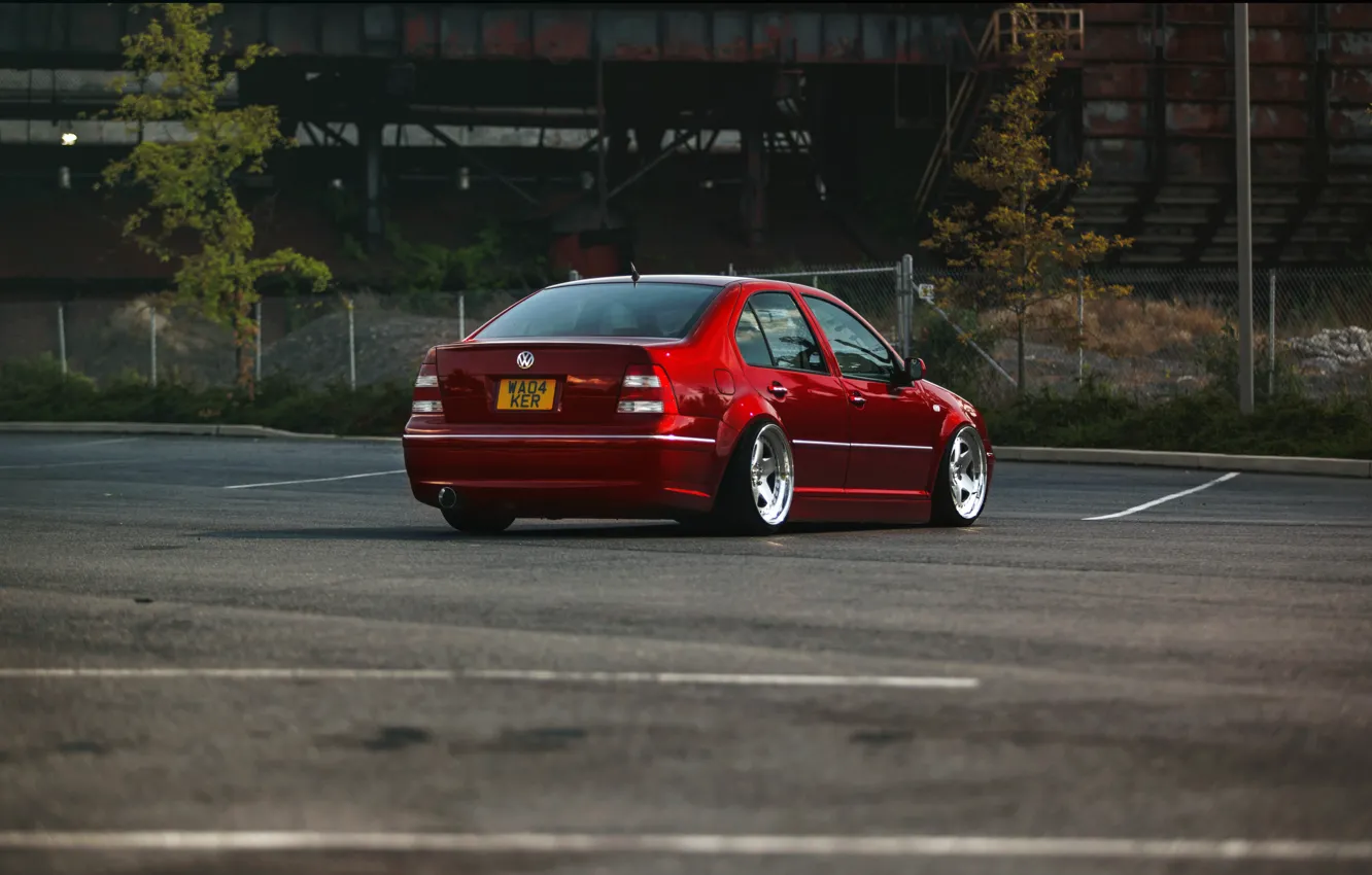 Photo wallpaper red, tuning, volkswagen, red, Volkswagen, jetta, MK4