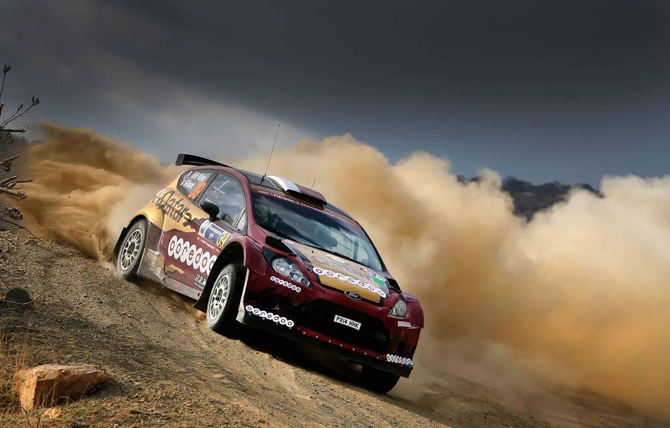 Photo wallpaper Ford, Dust, WRC, Rally, Fiesta, Al Kuwari