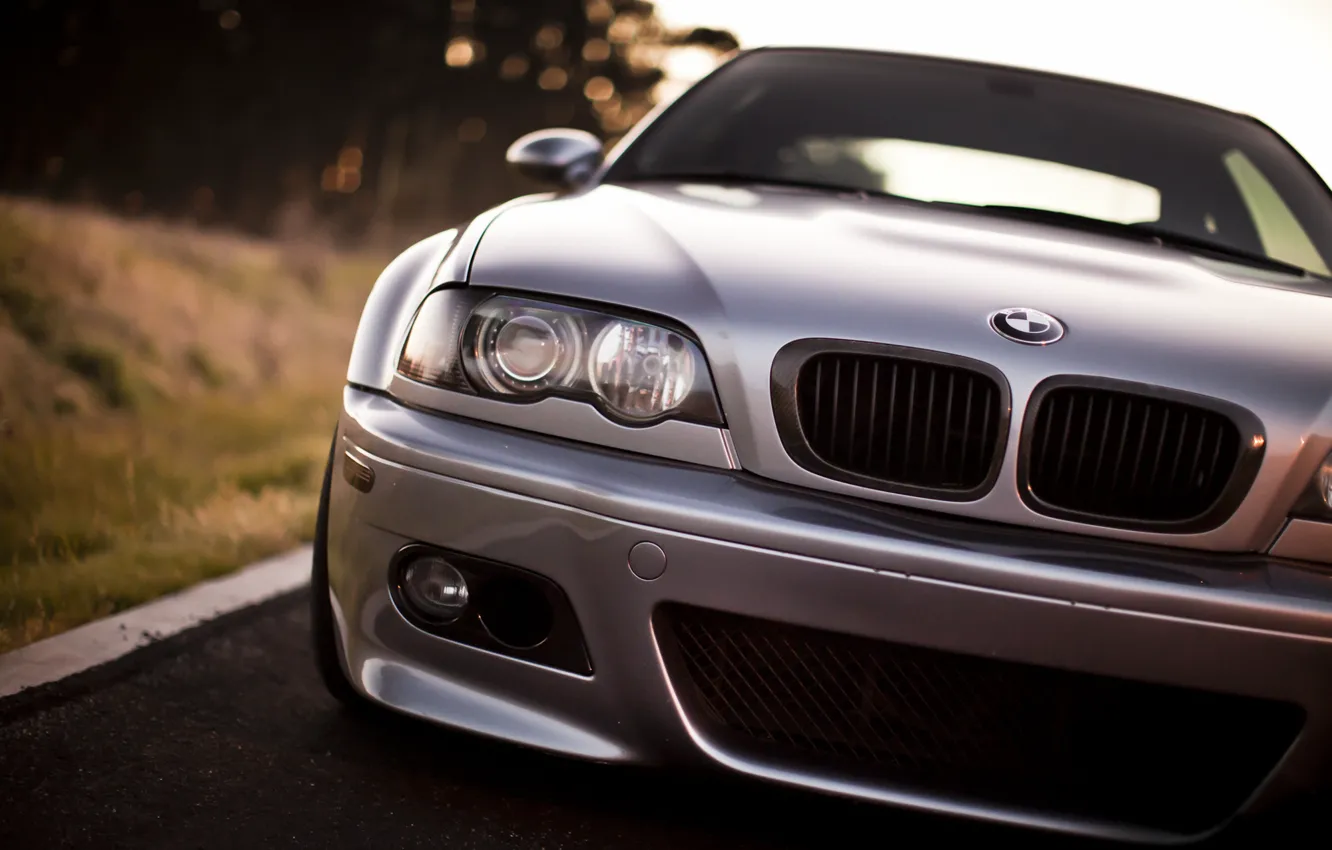 Photo wallpaper BMW, headlight, the front, BMW M3