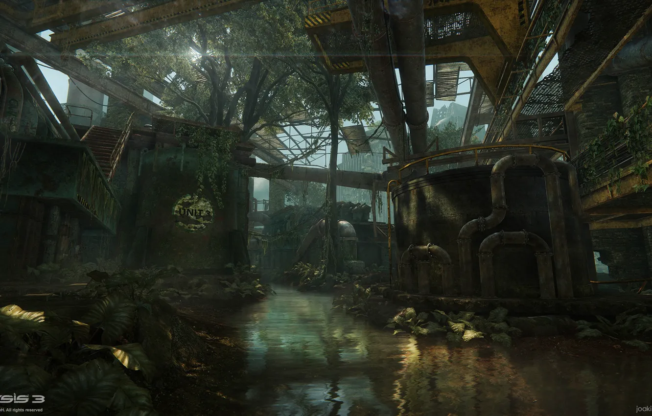 Photo wallpaper pipe, channel, object, East River, Crysis 3 MP