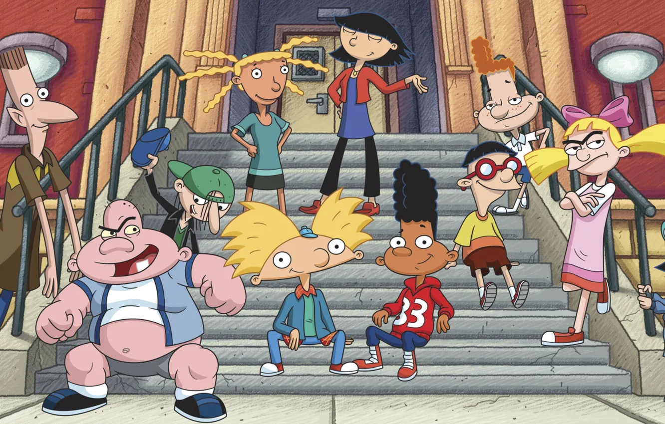 Photo wallpaper cartoon, school, children, Nickelodeon, Hey Arnold!, Hey Arnold!