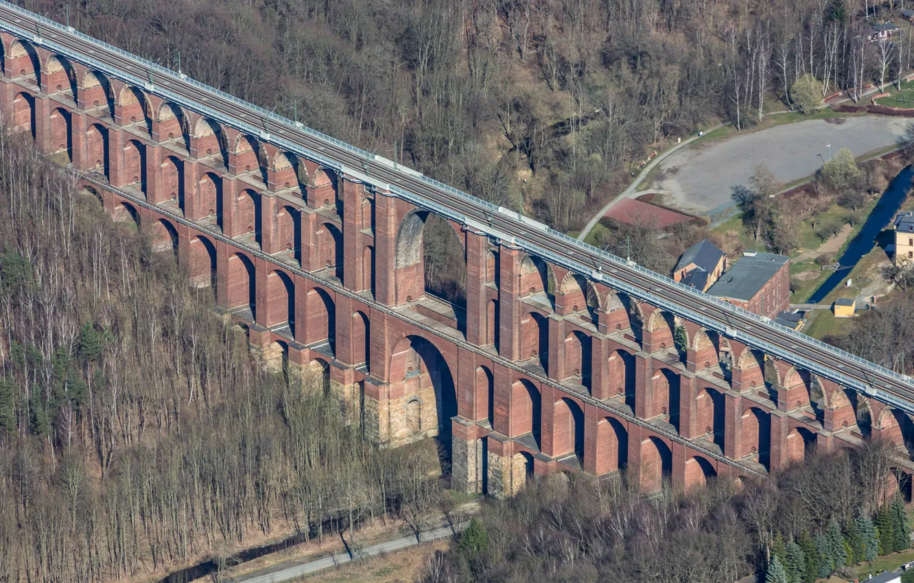 Photo wallpaper Germany, Saxony, aqueduct, Neckar