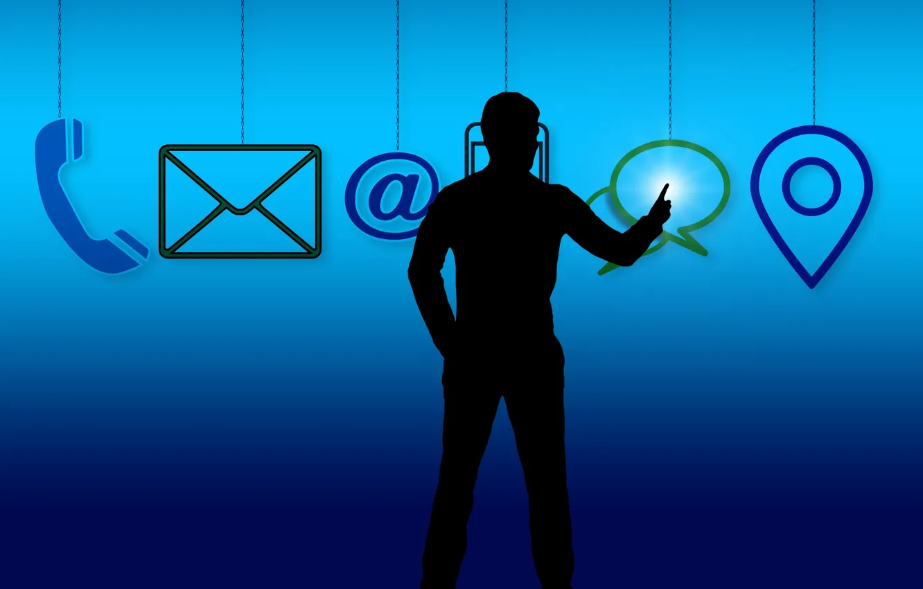 Photo wallpaper people, silhouette, communication, contacts, messengers