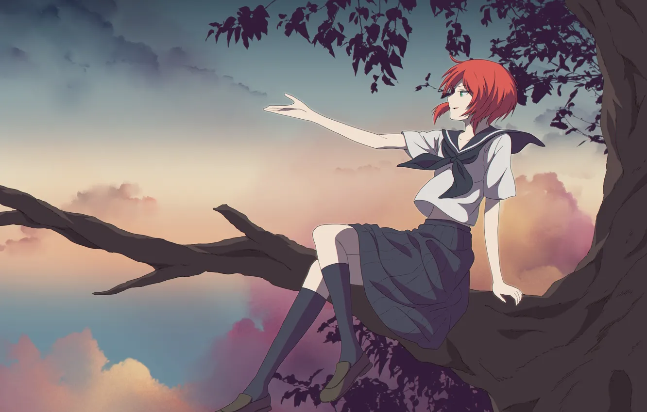 Photo wallpaper girl, tree, branch, Mahou Tsukai no Yome, Bride of the sorcerer, Chise