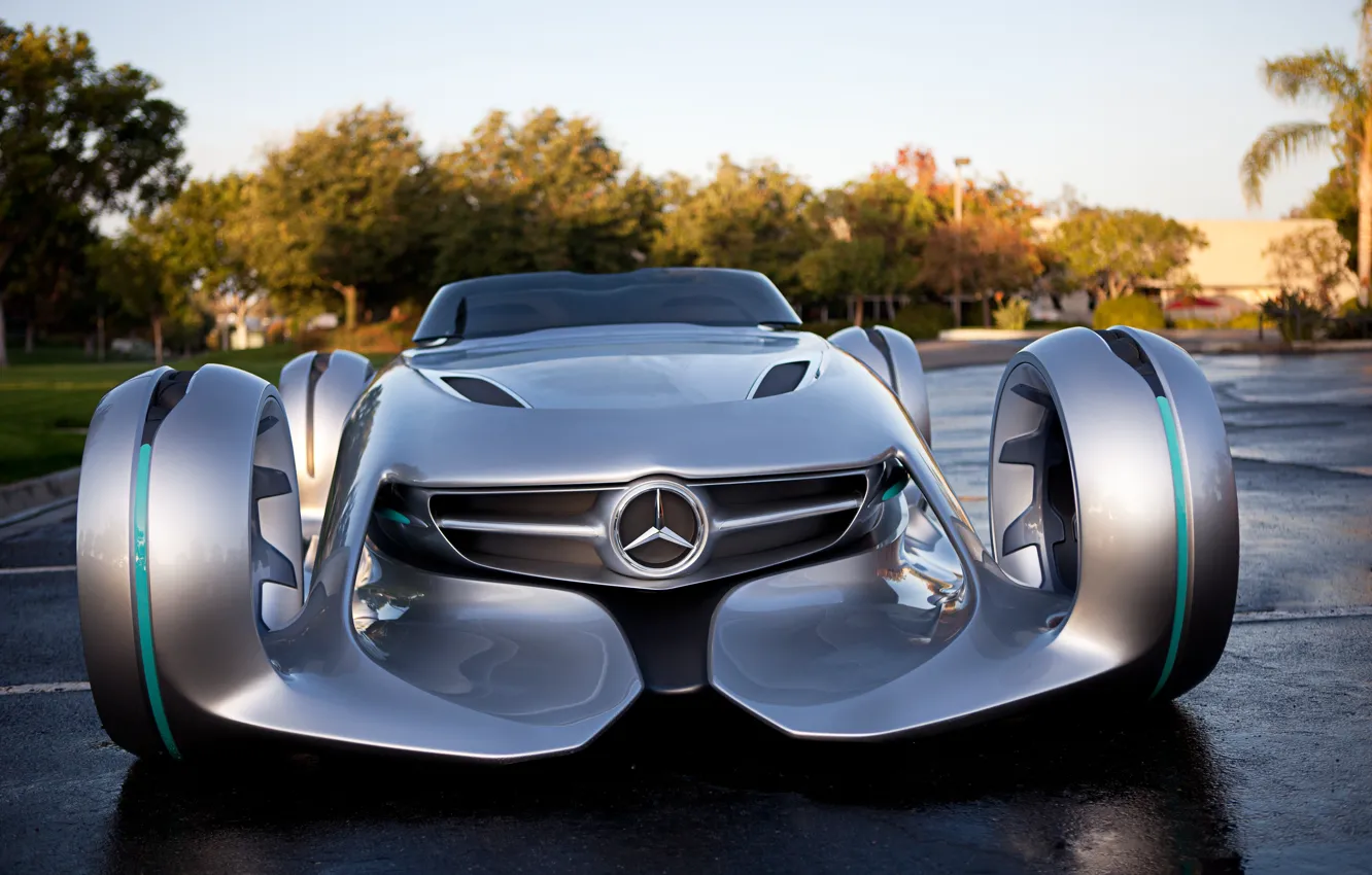 Photo wallpaper Concept, Mercedes-Benz, logo, front, Silver Arrow, Mercedes-Benz Silver Lightning