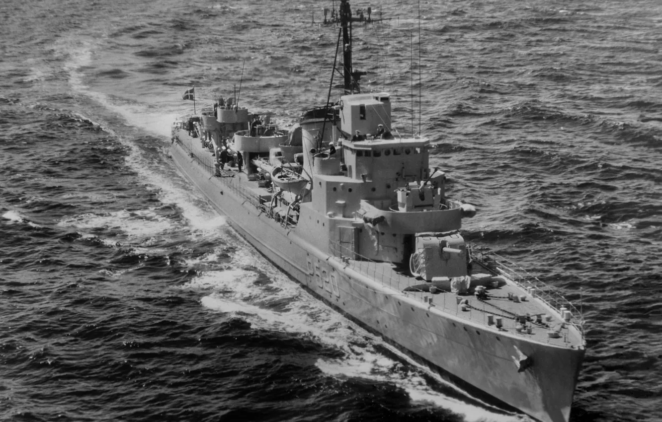Photo wallpaper destroyer, Danish Navy, HDMS Huitfeldt, P520
