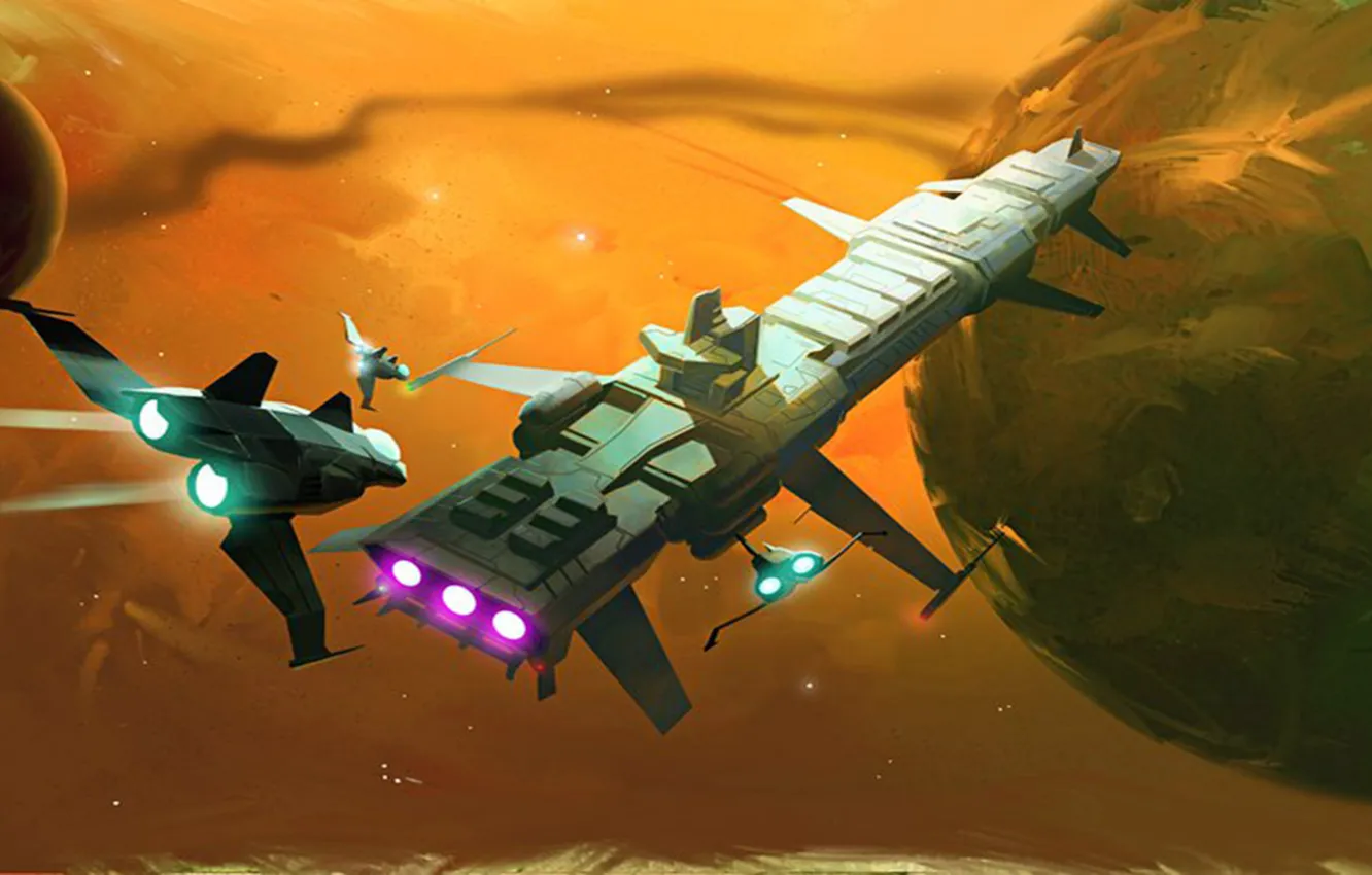 Photo wallpaper space, planet, No Man's Sky, No Mans Sky, but Mans sky, space fight, NMS, Starships