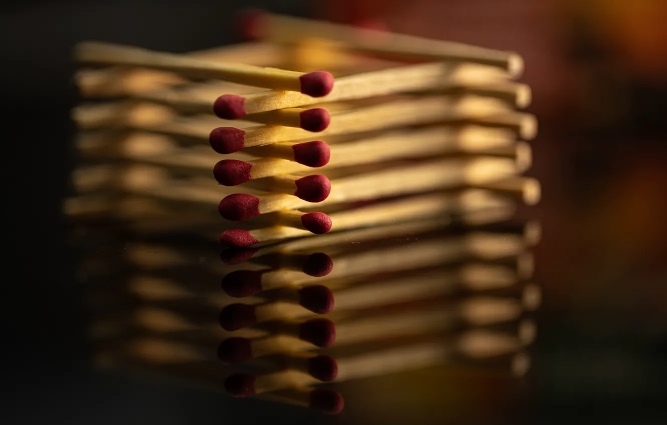 Photo wallpaper macro, background, matches