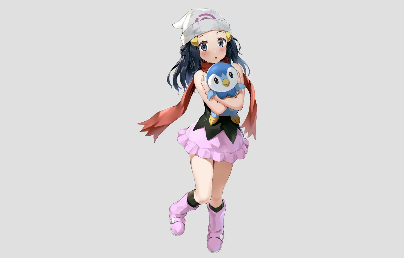 Photo wallpaper girl, long hair, dress, anime, beautiful, pretty, Dawn, Pokemon