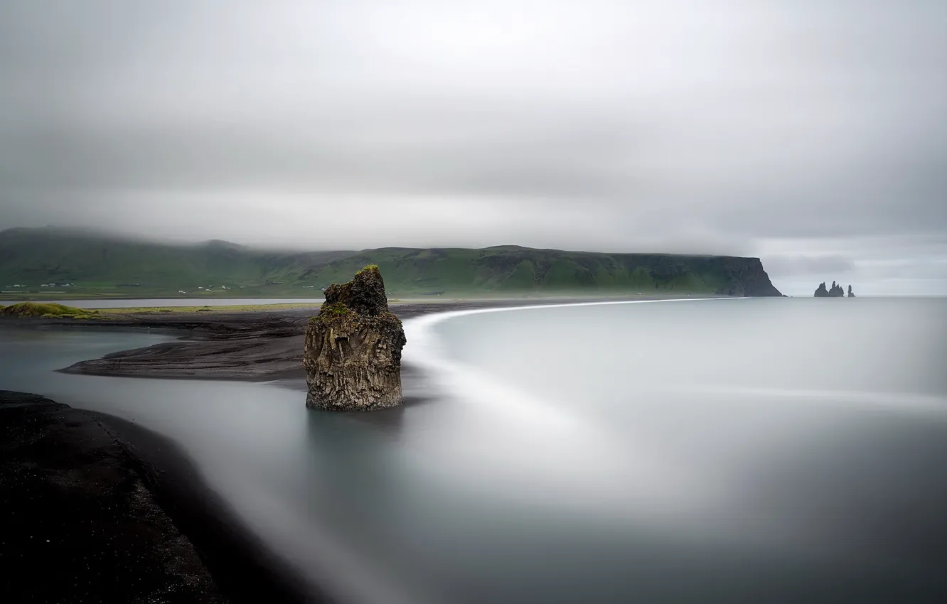 Photo wallpaper beach, Iceland, Durholaey