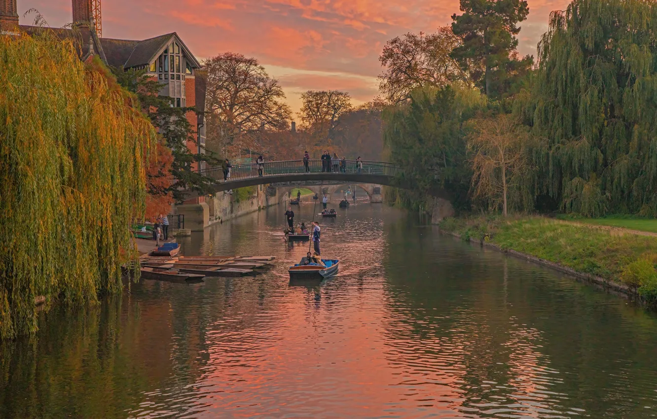Photo wallpaper bridge, England, Cambridge