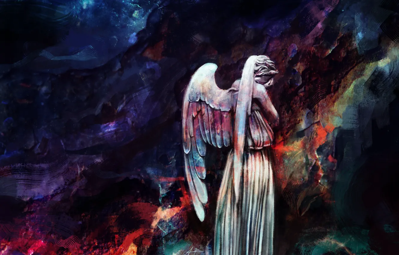 Photo wallpaper style, figure, wings, art, statue, Doctor Who, Doctor Who, The Weeping Angel