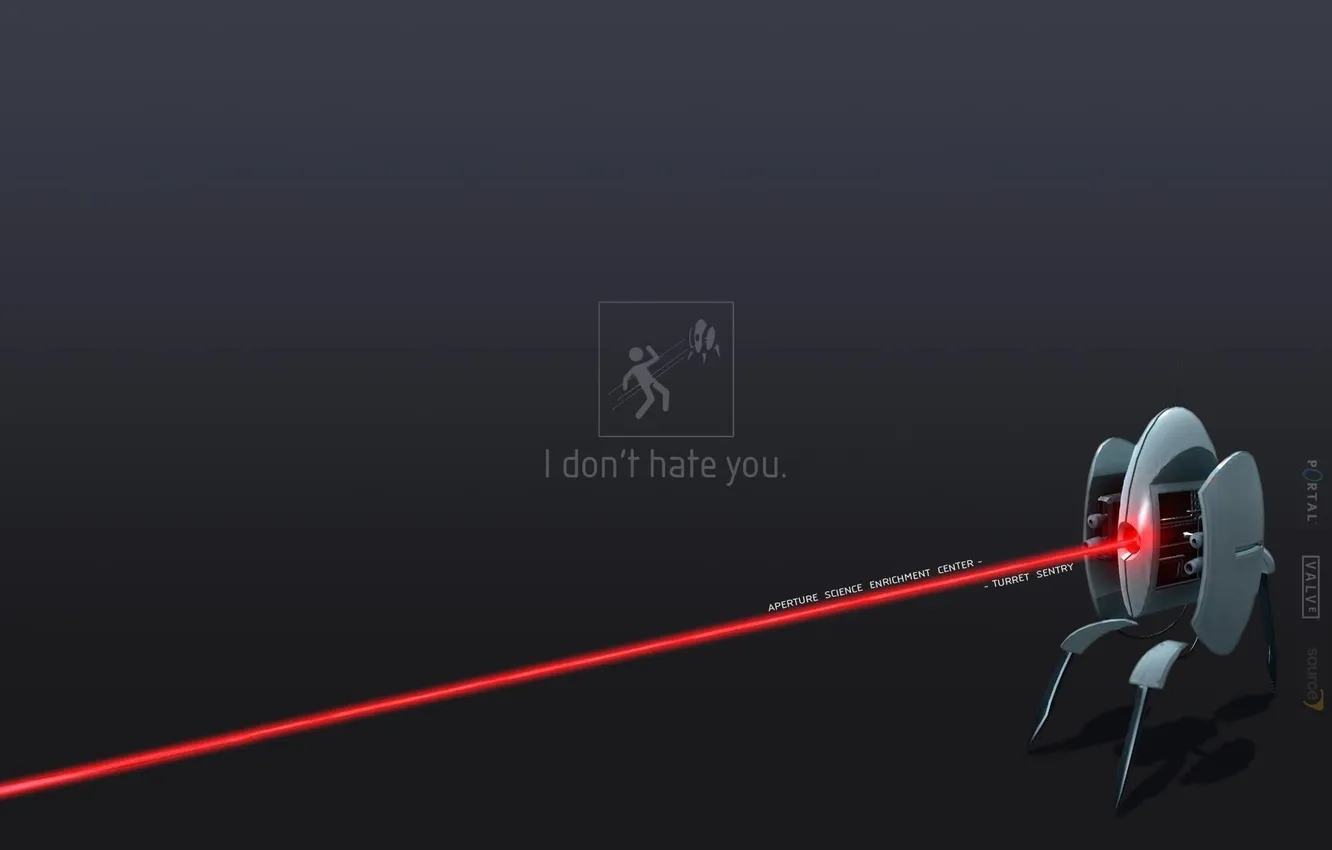 Photo wallpaper the portal, laser, portal, turret