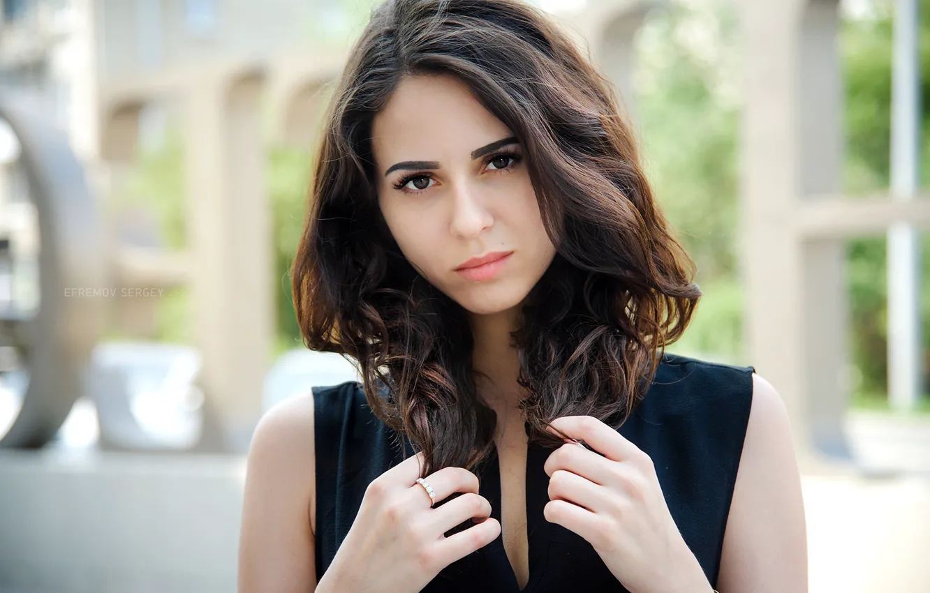 Photo wallpaper look, model, portrait, makeup, hairstyle, brown hair, beauty, Olga