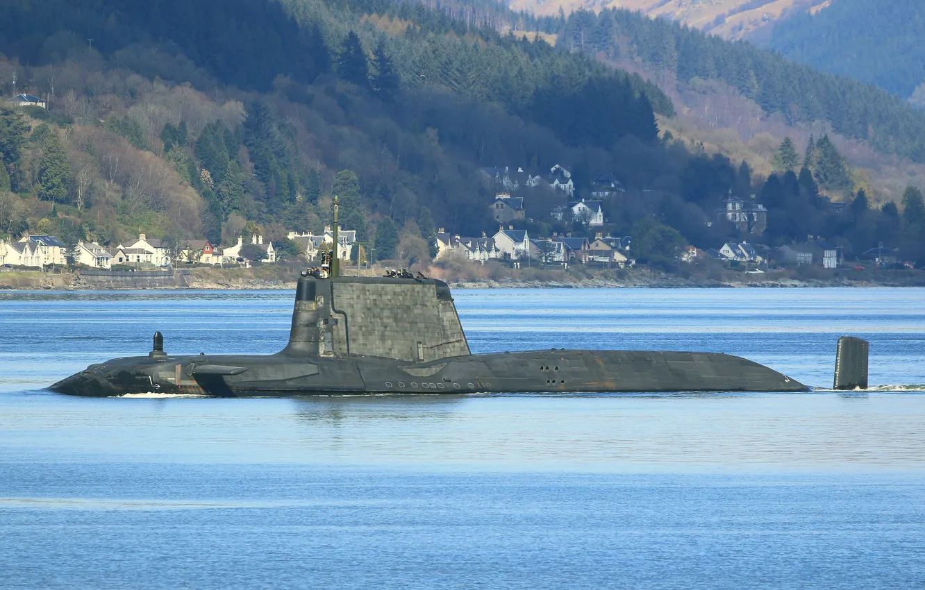 Photo wallpaper HMS Astute, nuclear submarine, The Royal Navy of Great Britain