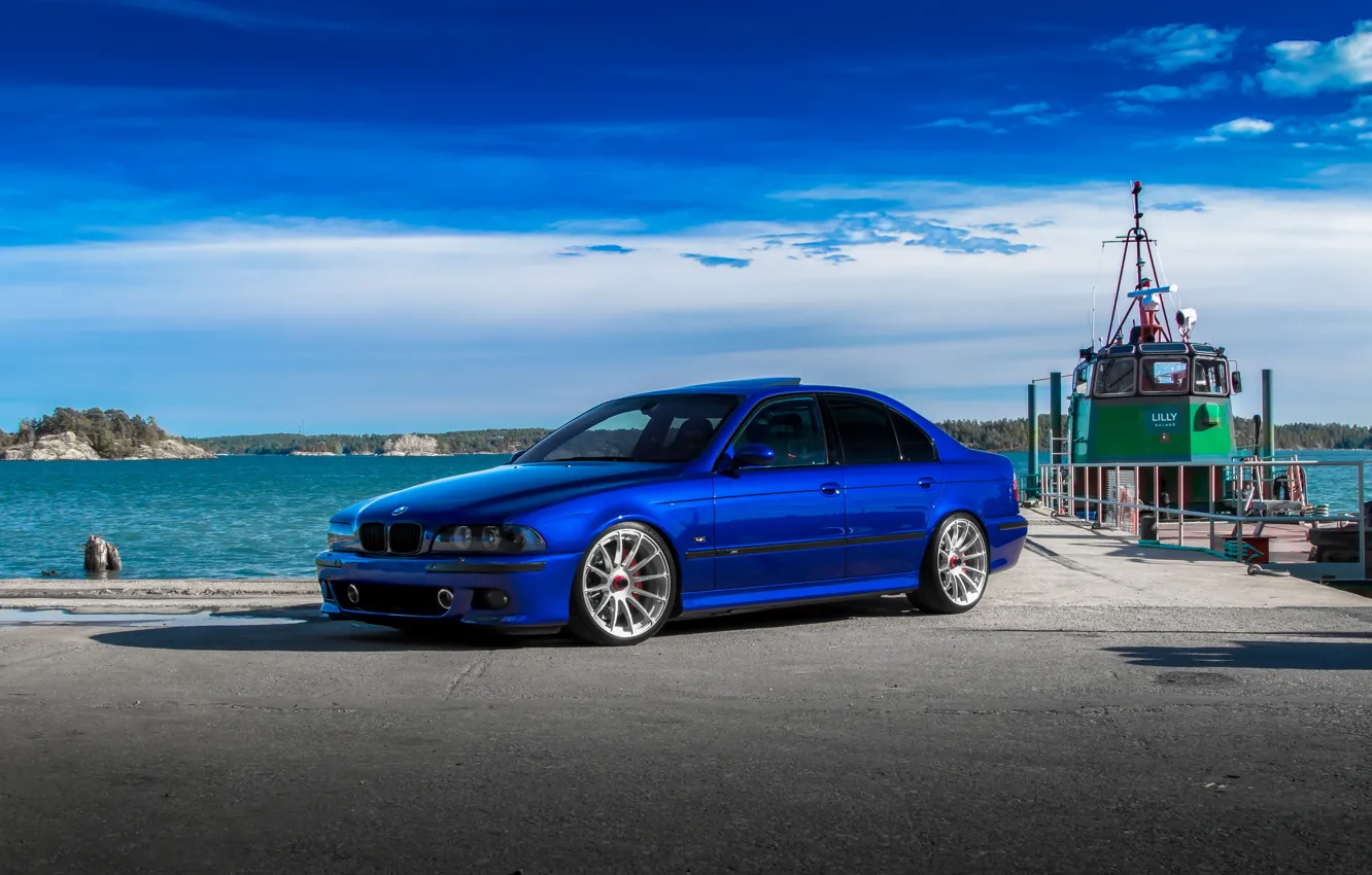 Photo wallpaper BMW, Blue, E39