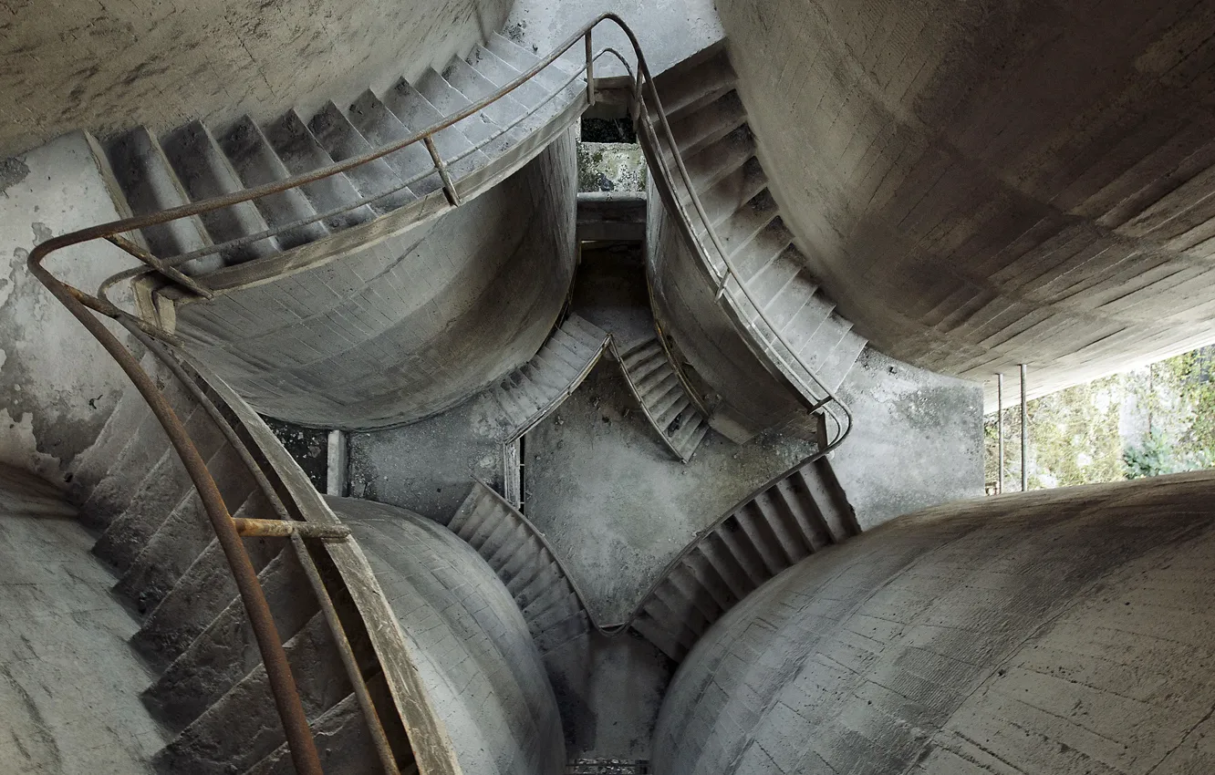 Photo wallpaper background, building, ladder