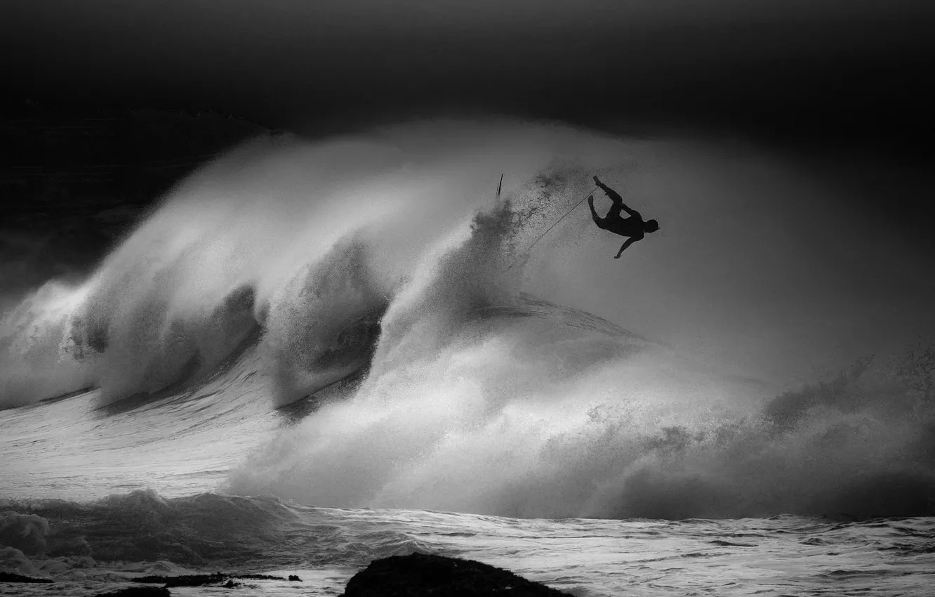 Photo wallpaper sea, ocean, surfing, surf, wave, surfer, extreme sport