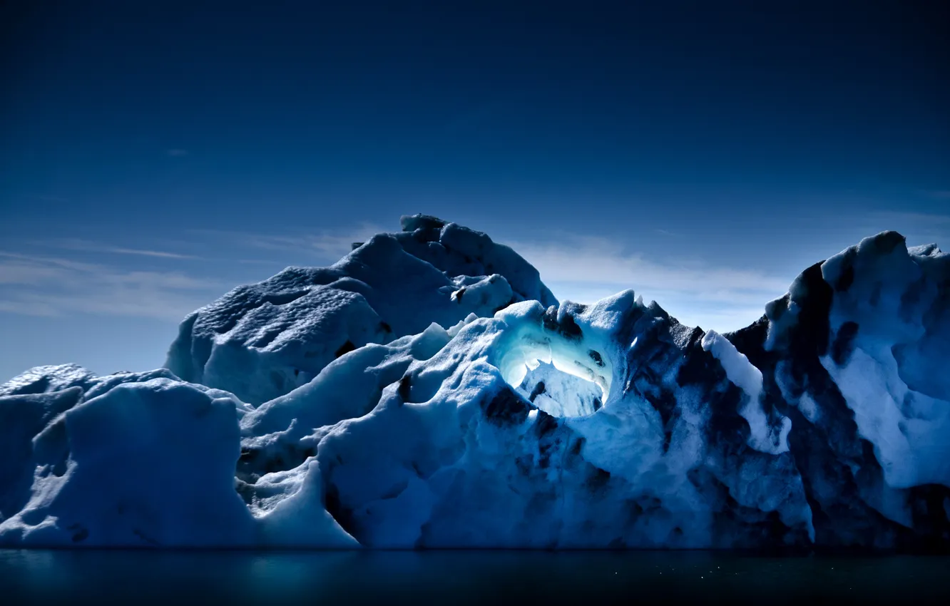 Photo wallpaper light, nature, glacier, iceberg