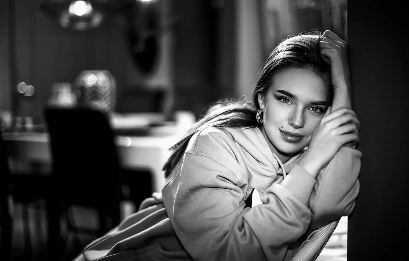 Photo wallpaper look, girl, pose, smile, Sergey Sorokin, Luba Ivanova