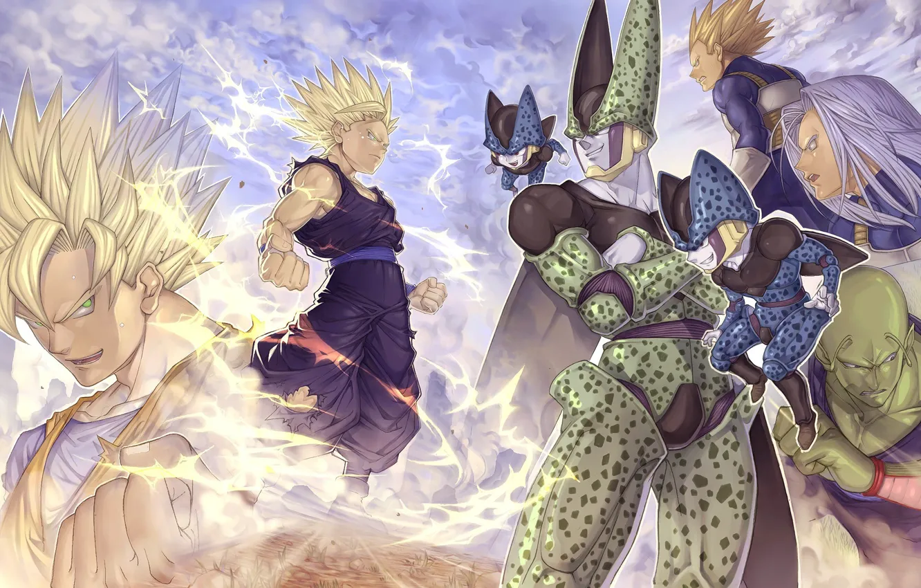 Photo wallpaper game, fighter, anime, cell, dragon, asian, warrior, manga