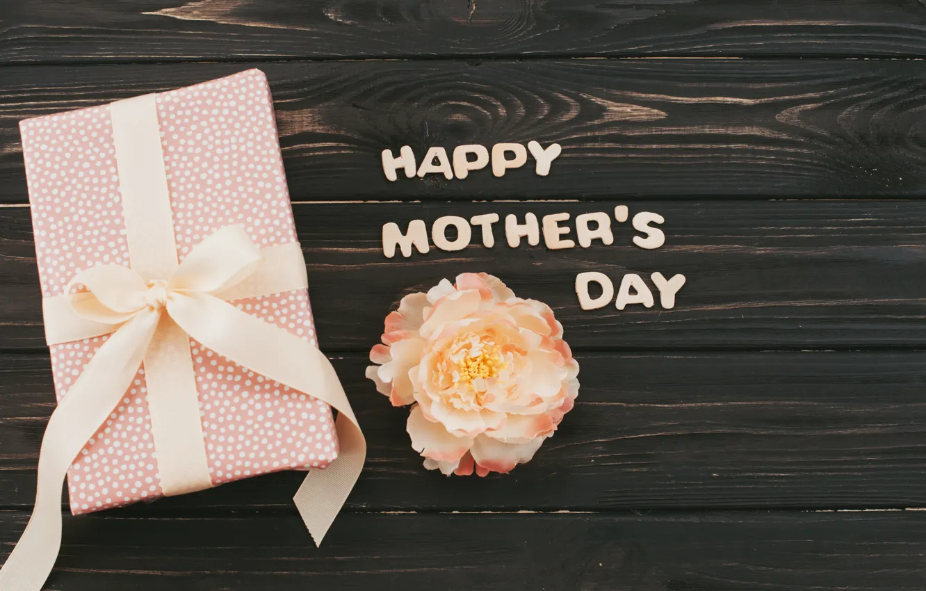 Photo wallpaper flower, gift, Happy, Mother's Day, Gift box, mothers day