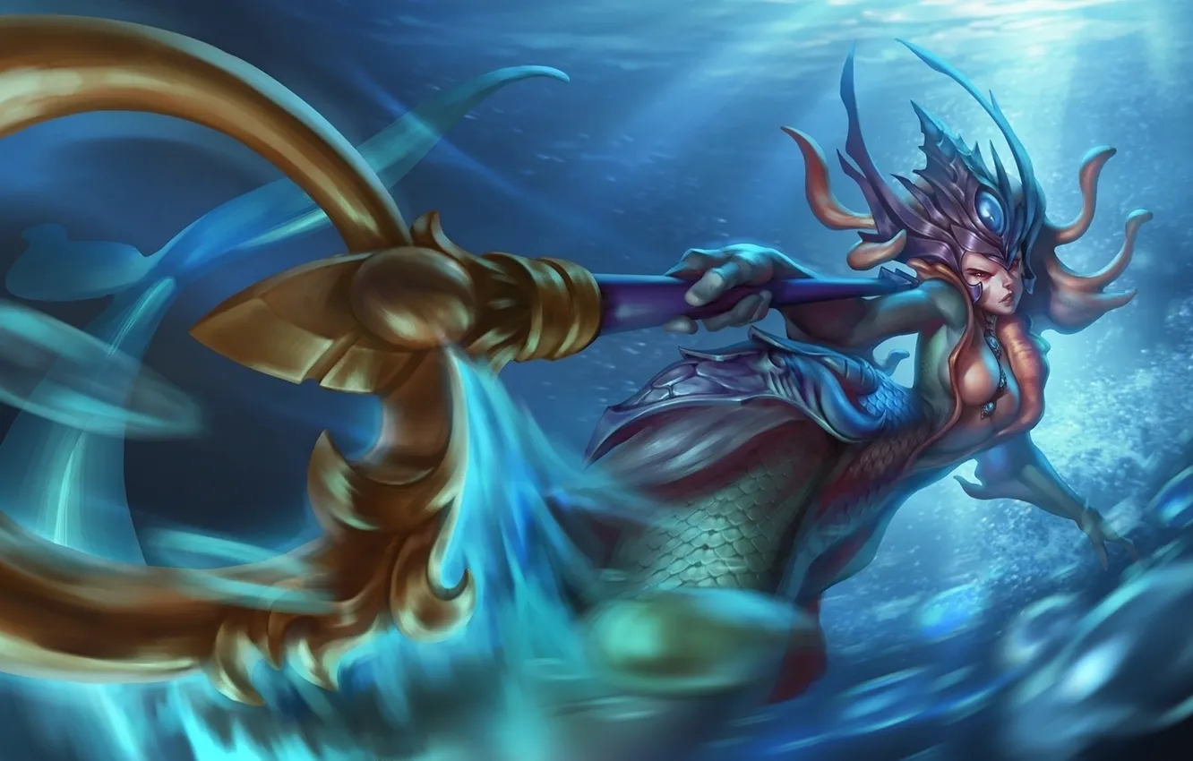 Photo wallpaper water, art, League of Legends, LoL, Nami, The Tidecaller