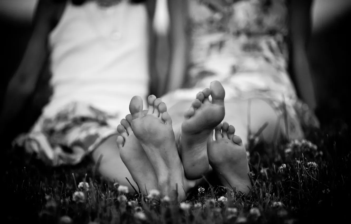 Photo wallpaper girl, mood, stay, feet