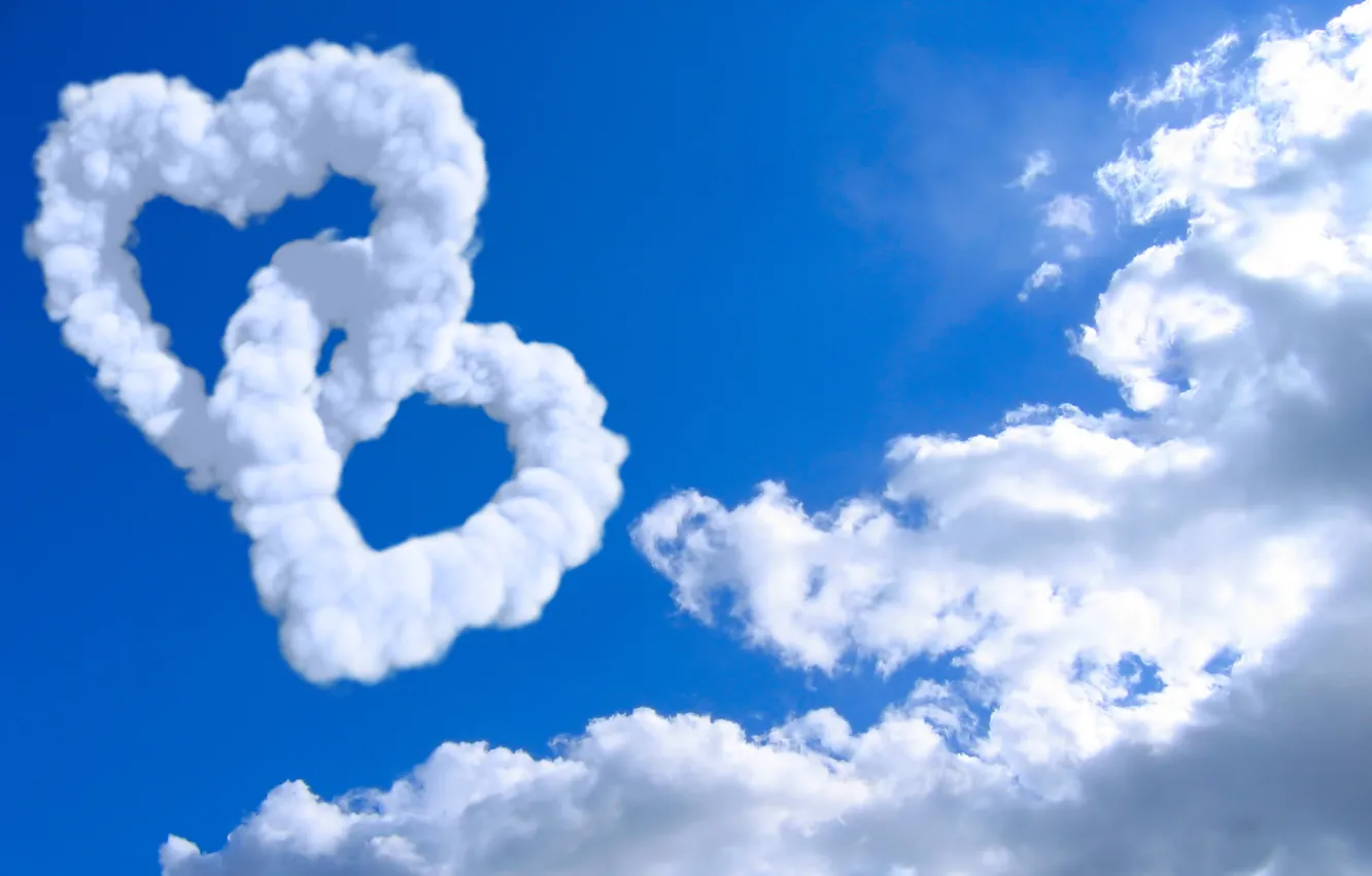 Photo wallpaper the sky, clouds, creative, mood, mood, landscapes, heart, heart