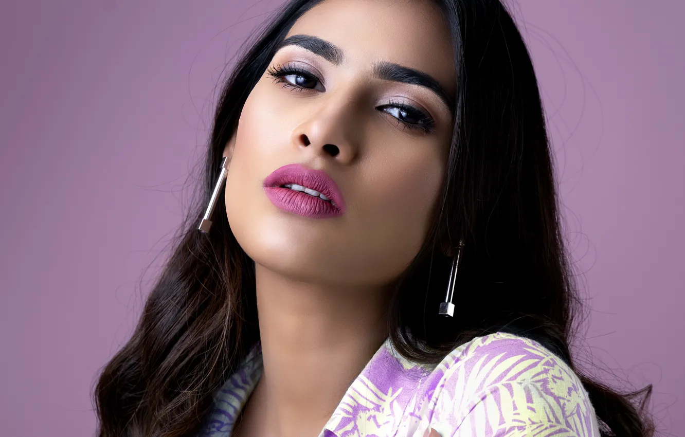 Photo wallpaper look, girl, face, portrait, makeup, brunette