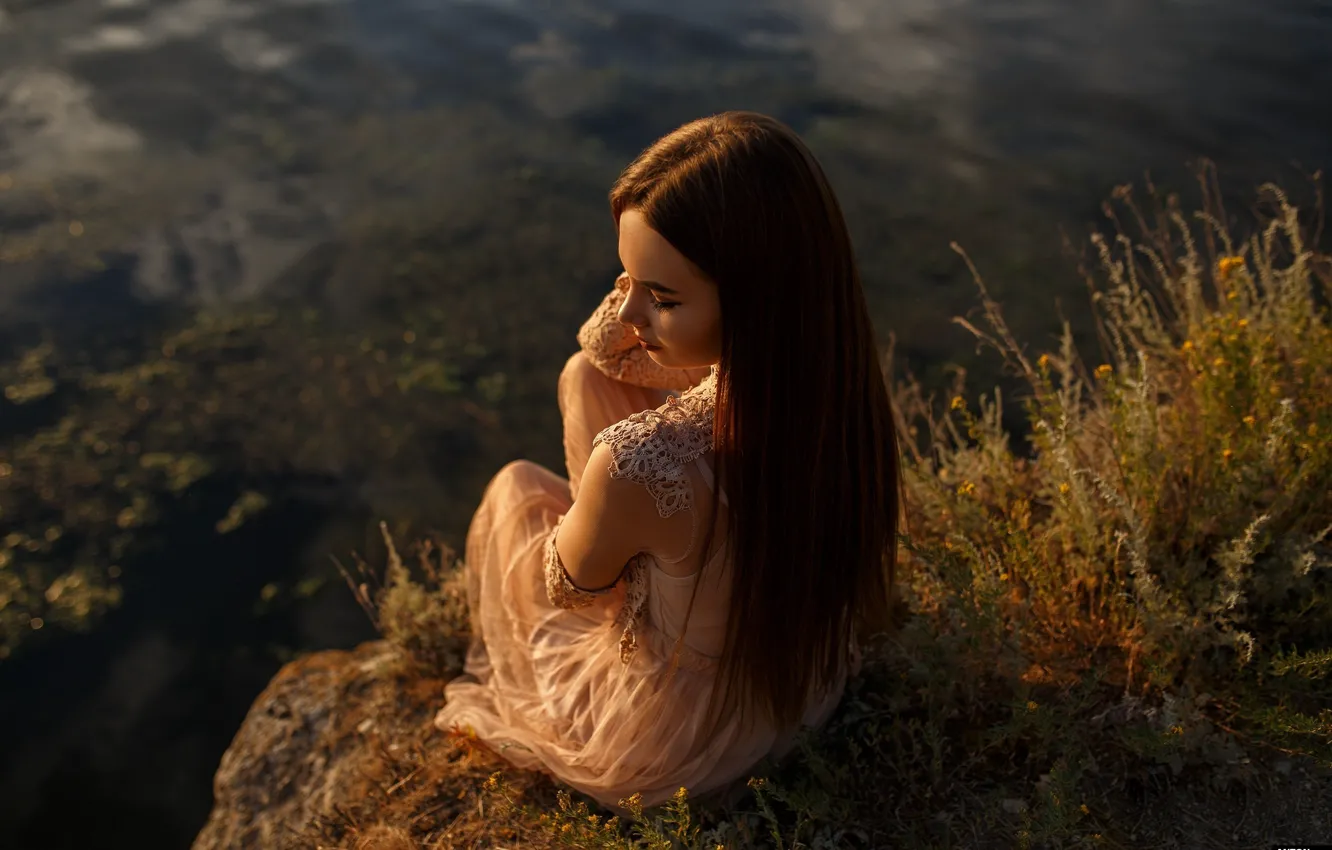 Photo wallpaper DRESS, POND, SHORE, Anton Papalutsa