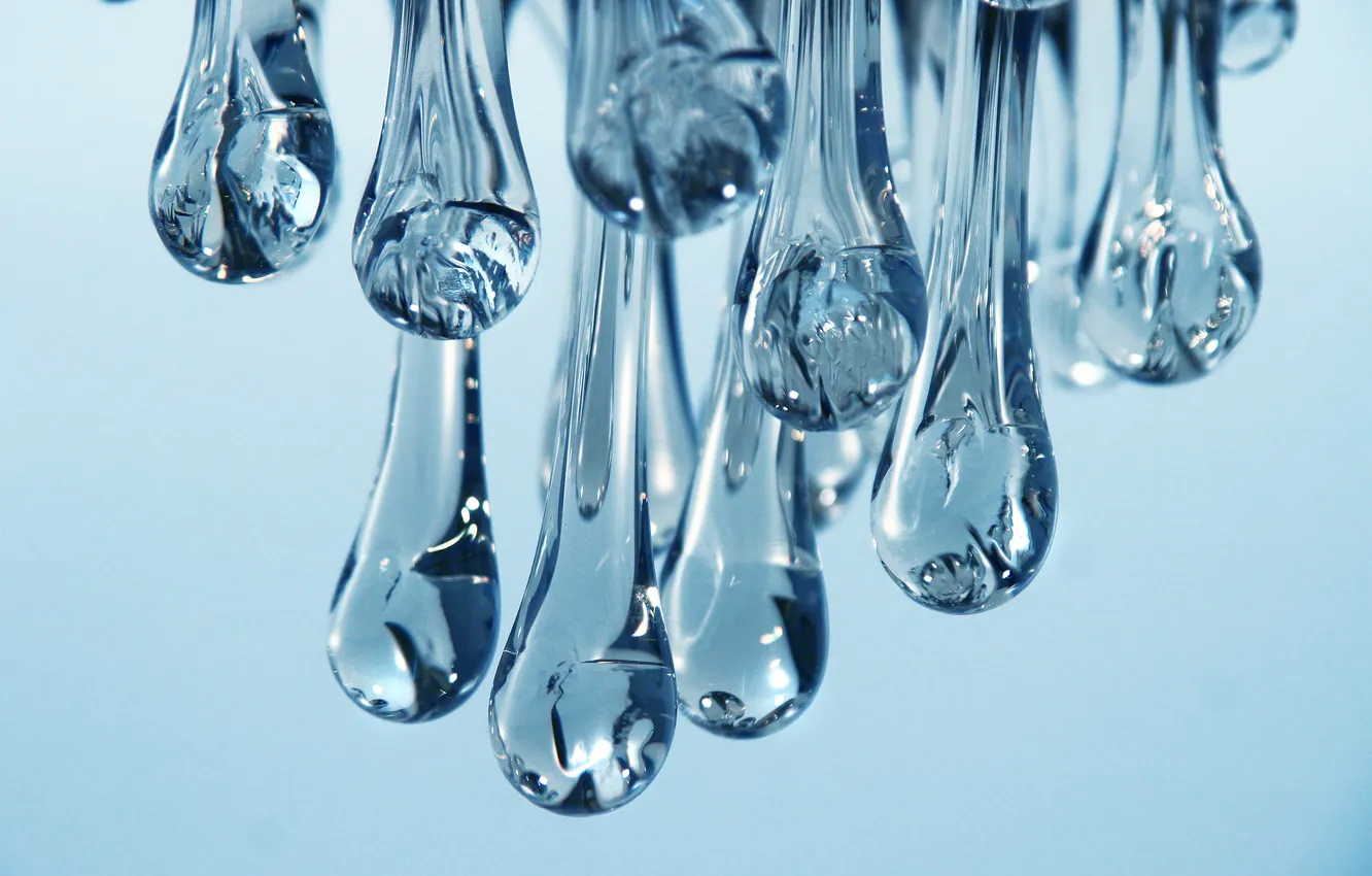 Photo wallpaper ice, drops, background, blue