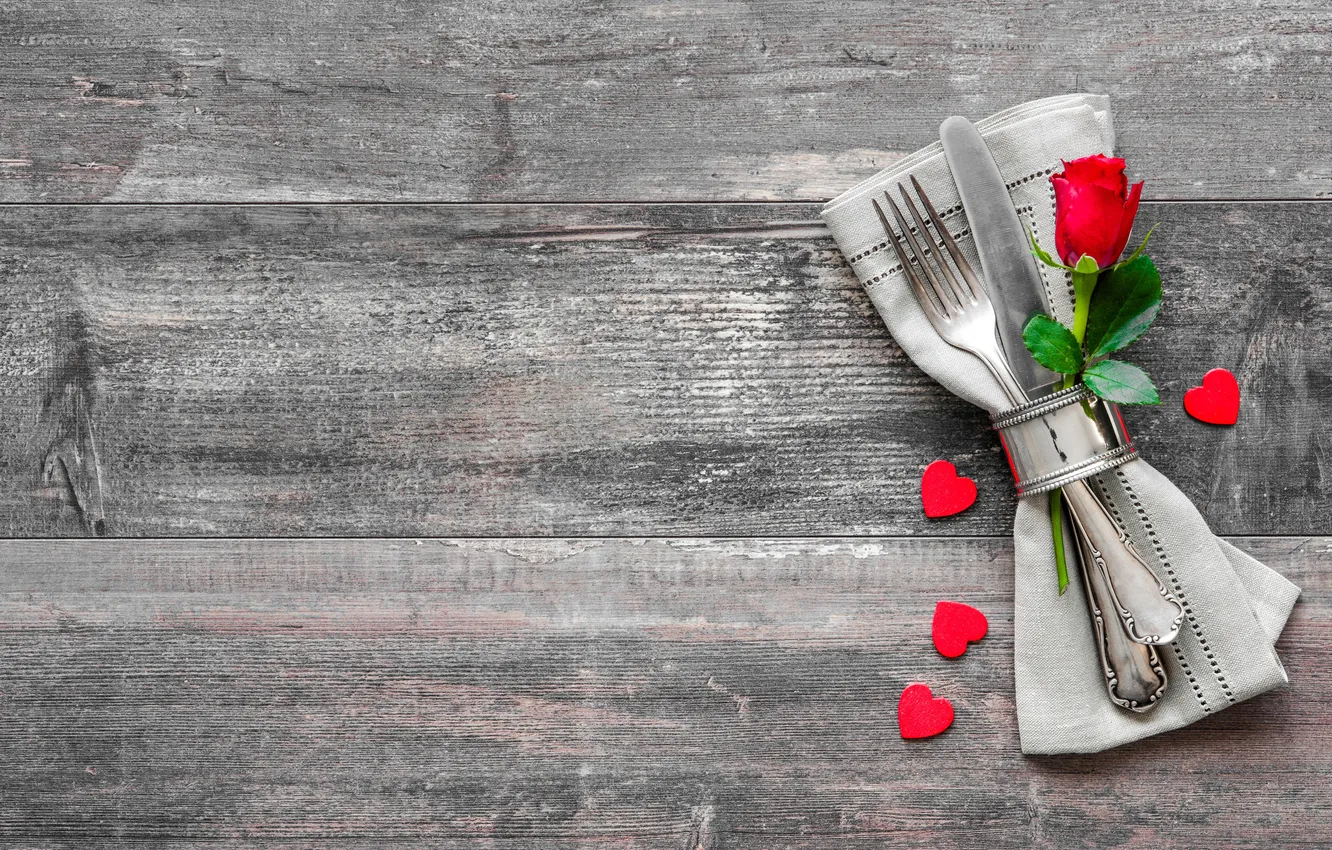 Photo wallpaper love, heart, love, rose, heart, wood, romantic