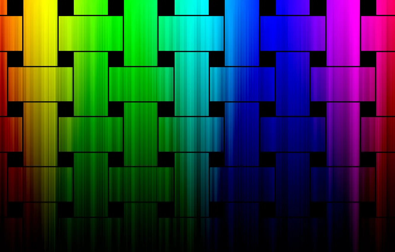 Photo wallpaper colored, rainbow, squares, rectangles