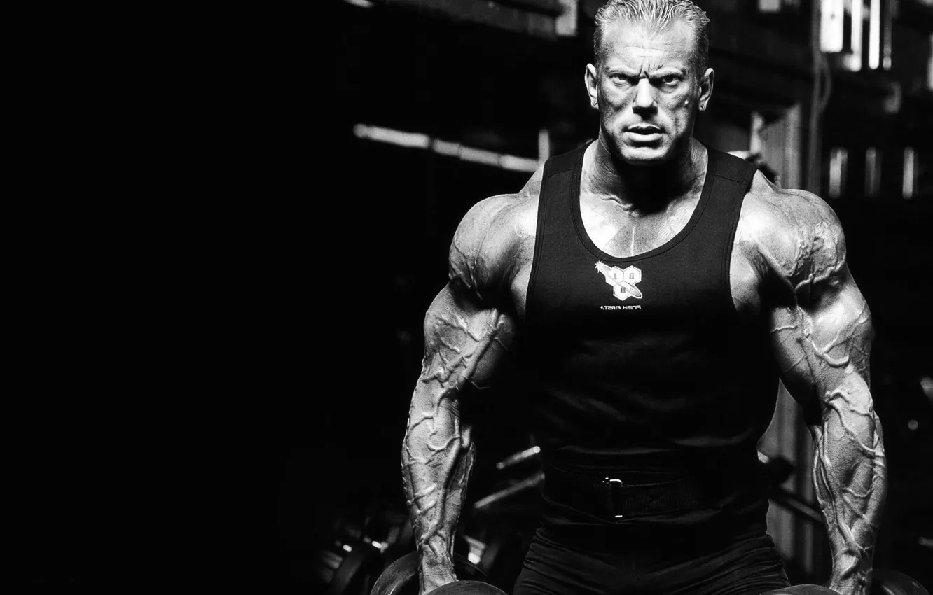 Photo wallpaper look, Muscle, black, muscle, bodybuilder, man, gym, bodybuilder