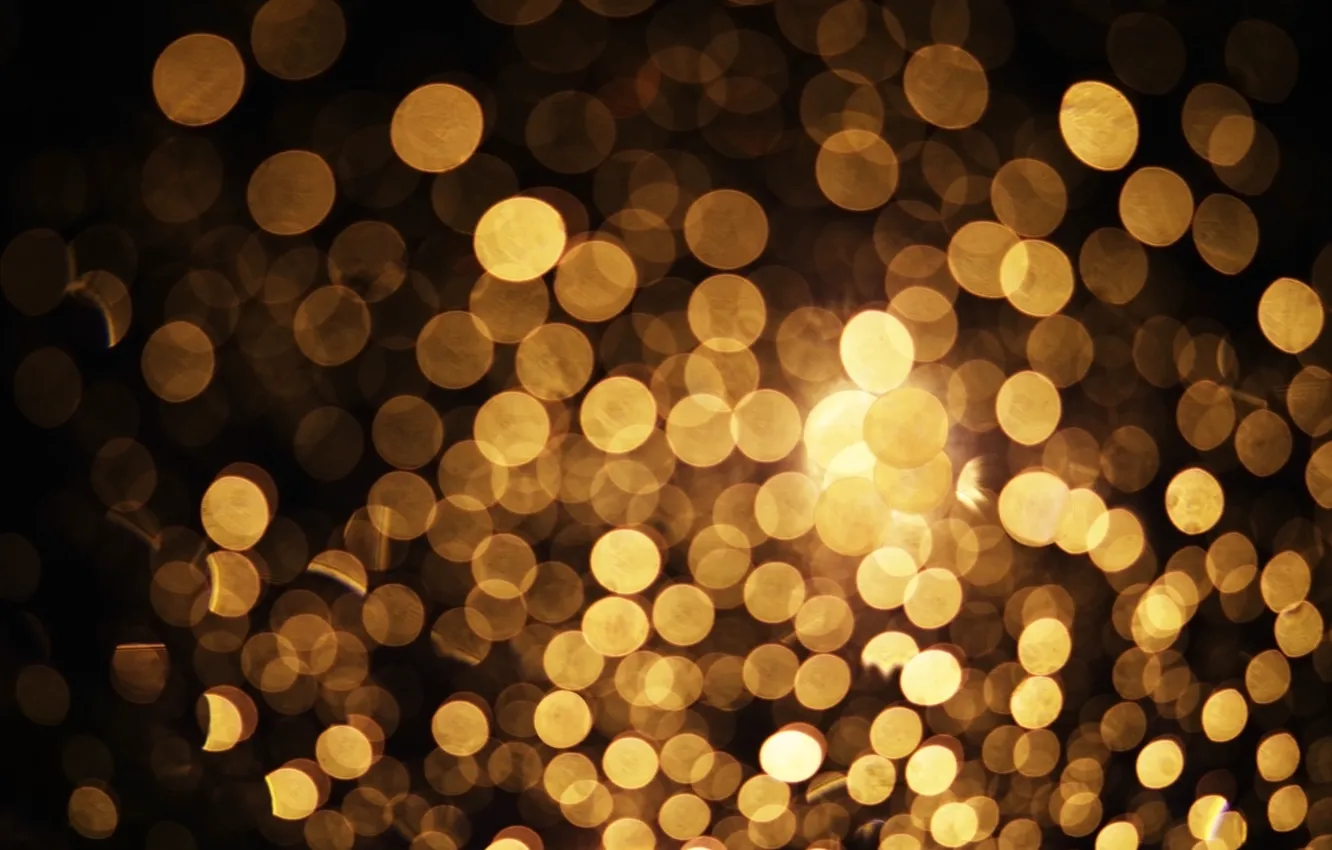 Photo wallpaper light, lights, lights, background, golden, gold, background, bokeh