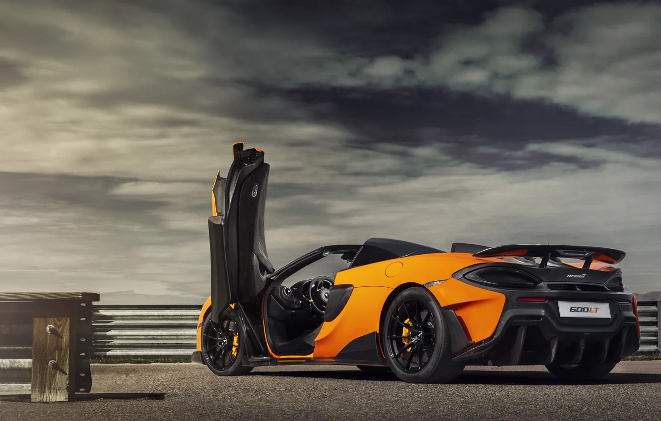 Photo wallpaper McLaren, supercar, Spider, 2019, 600LT, Myan Orange
