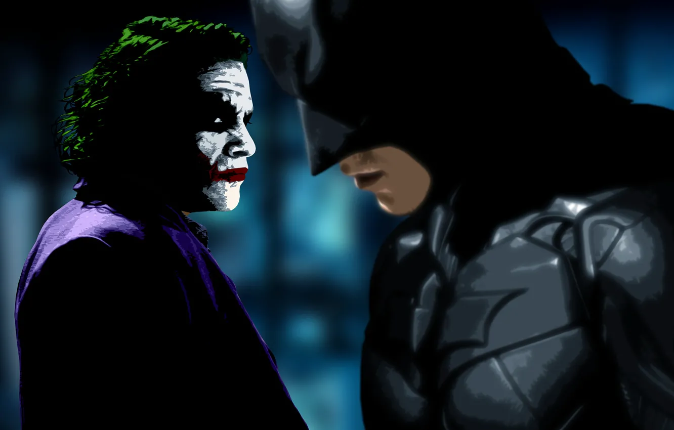 Photo wallpaper batman, the dark knight, character, joker, movie, film, heath ledger