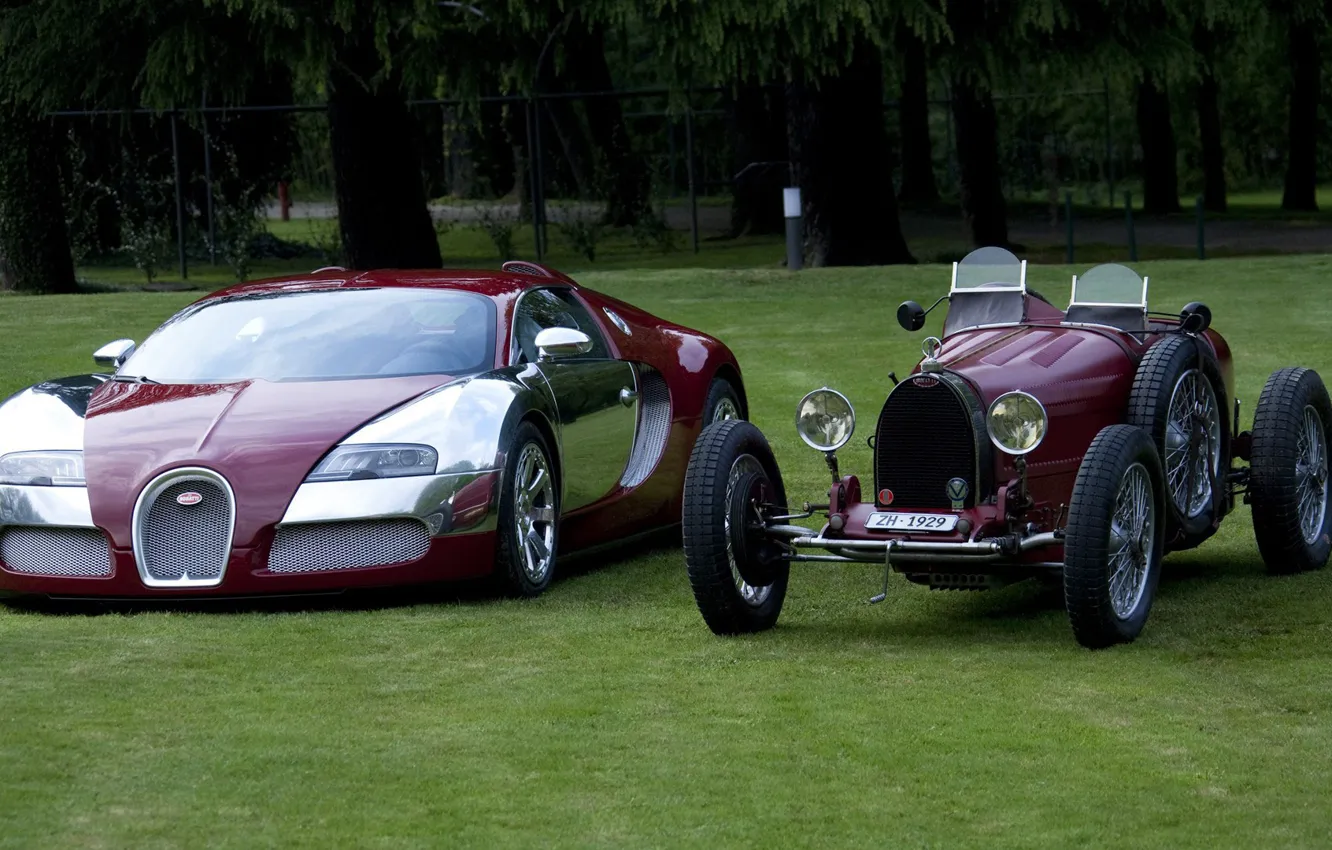 Photo wallpaper retro, Bugatti, veyron, evolution