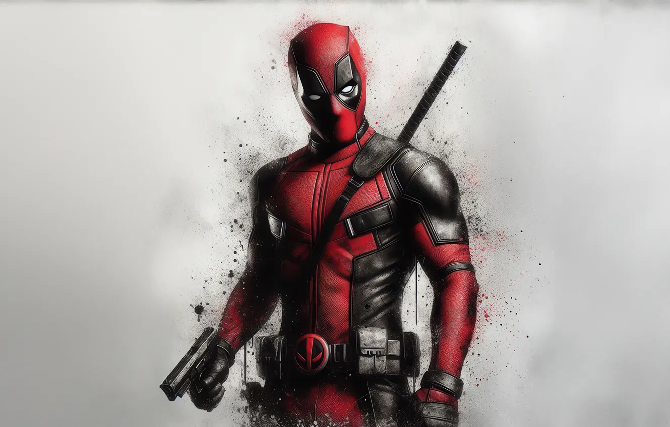 Photo wallpaper deadpool, revenge, vibrant