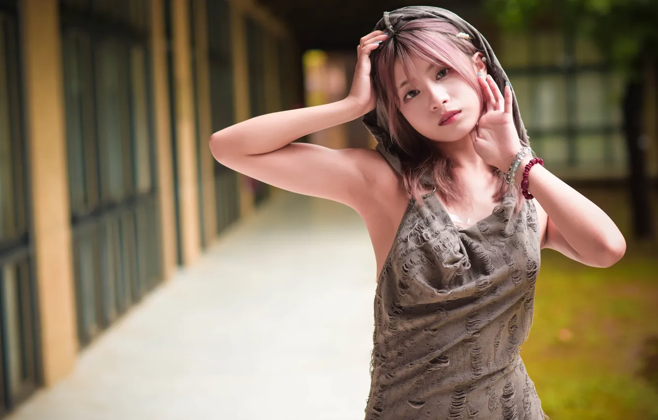 Photo wallpaper girl, portrait, Asian