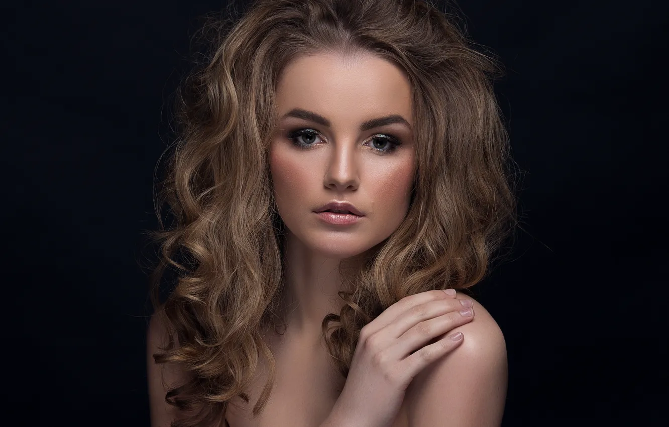 Photo wallpaper look, girl, face, model, hair, portrait, makeup, touch