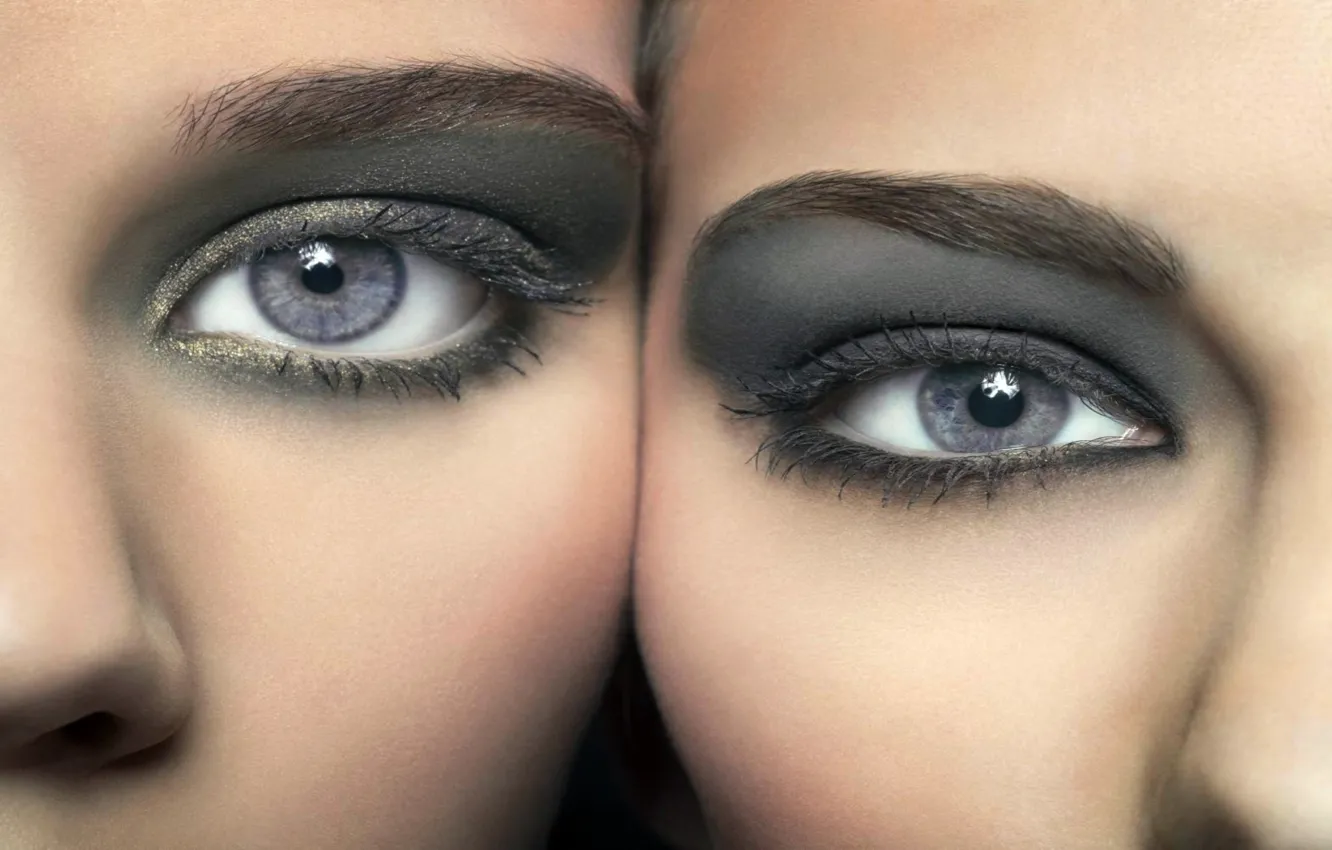 Photo wallpaper eyes, makeup, grey