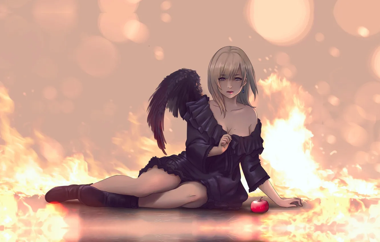 Photo wallpaper girl, art, edith fire, Mawa Setiawan