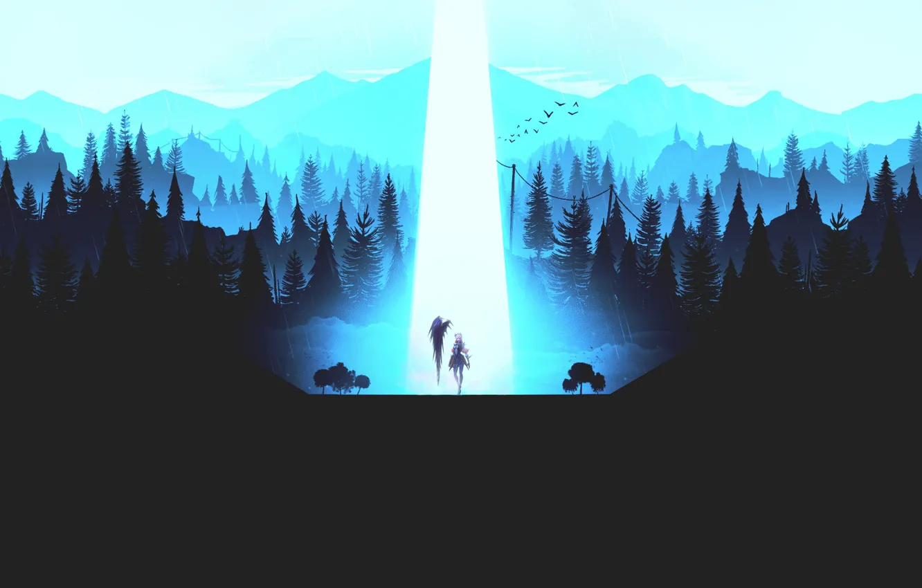 Photo wallpaper forest, light, night, Mobile Legends