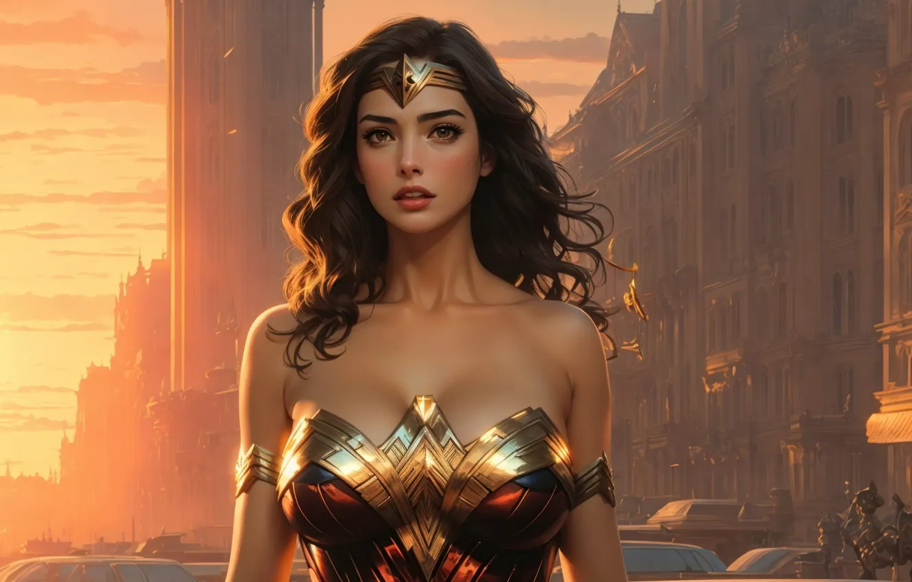 Photo wallpaper Wonder Woman, Superheroes, AI Art