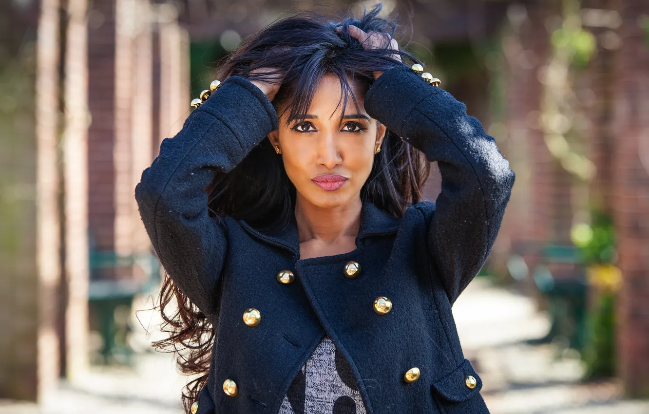 Photo wallpaper eyes, girl, face, background, model, hair, lips